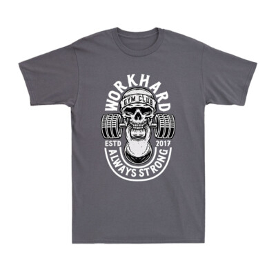 Work Hard Gym Training Shirt Workout Weights Vintage Men's Short Sleeve T-Shirt