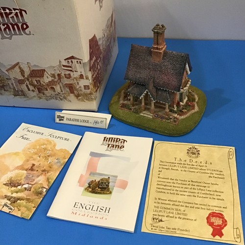 Lilliput Lane Paradise Lodge 1991 Collectible W/ Box & Deed - Picture 2 of 6