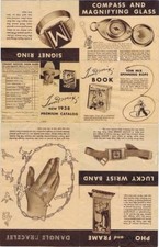 1938 Tom Mix  New Premium Flyer 1938 With the Original Compass & Magnifier