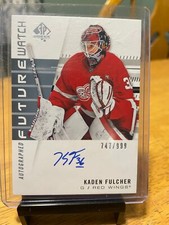 2019-20 SP Authentic Future Watch Kaden Fulcher Rookie Auto 747/999 Detroit Red