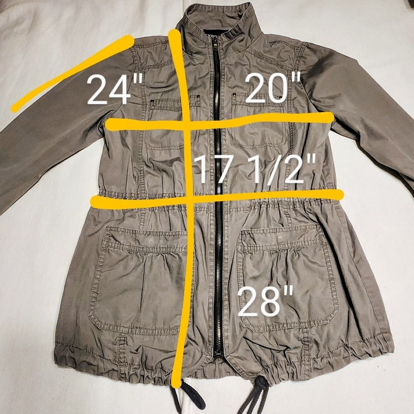 Express | Mock Neck Drawstring Zip Utility Lightw… - image 11