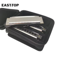 EASTTOP Harmonica Set of 3 10Hole Blue Harp Mouth Organ Diatonic Blues Harmonica