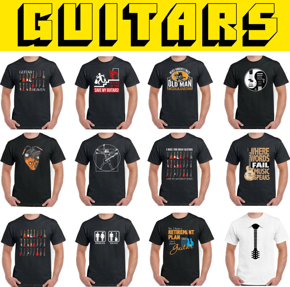 Guitarra Camiseta Hombre Acústica Eléctrico Bass Amp Funny Música Rock Unisex