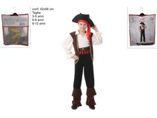 CARNEVALE VESTITO CORSARO BAMBINO TAGLIE MISTE