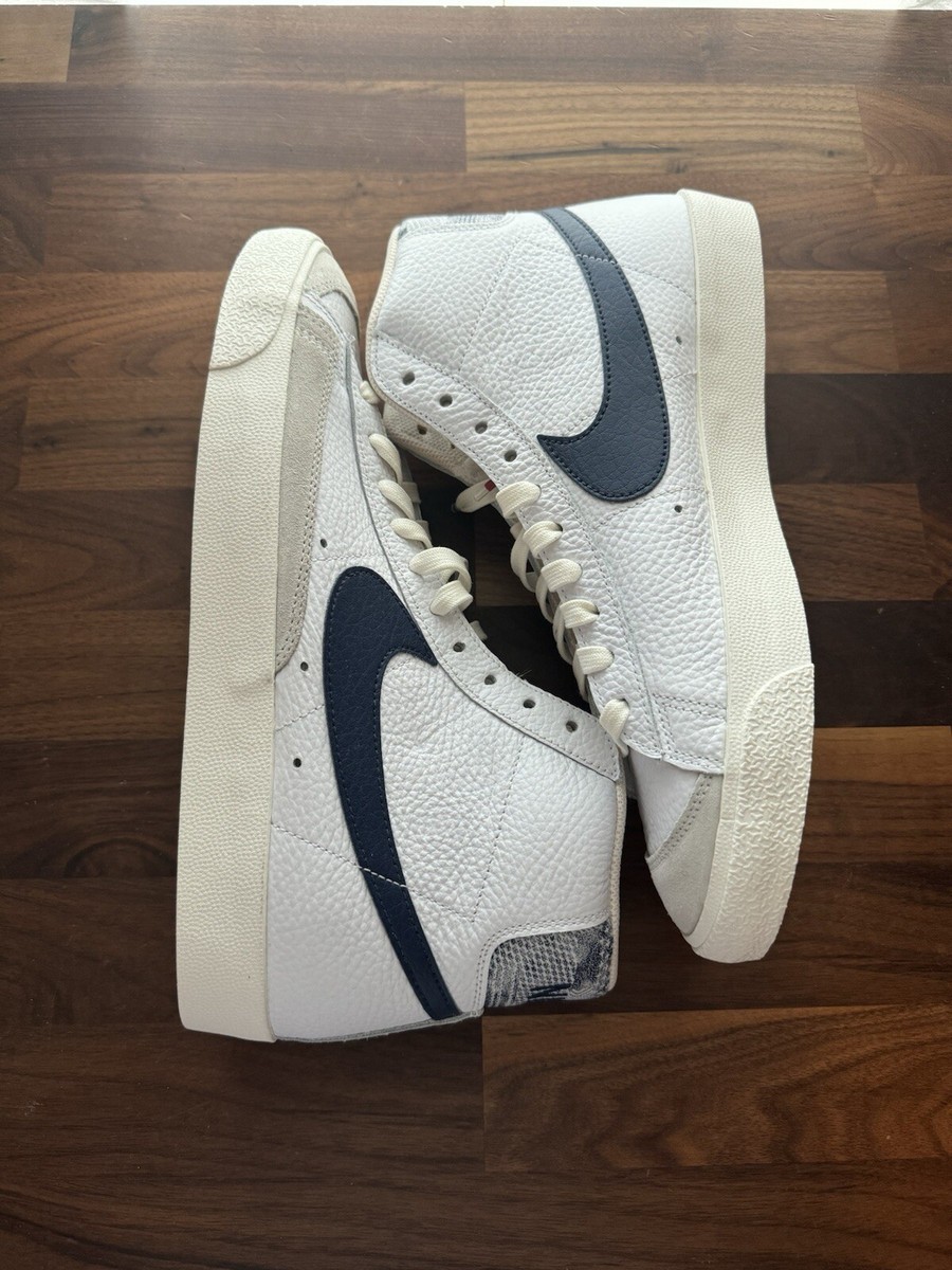 Nike Blazer Mid 77 FN6877-100 White Midnight Navy Denim Sail Mens