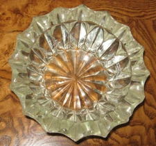 Vintage Heavy Clear Round Star Pattern Cut Glass Ashtray – 4-1/2”