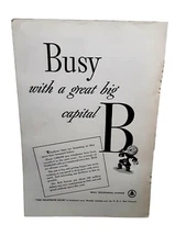 1942 Bell Telephone System Ad Busy with Capital B Vintage Communication Print