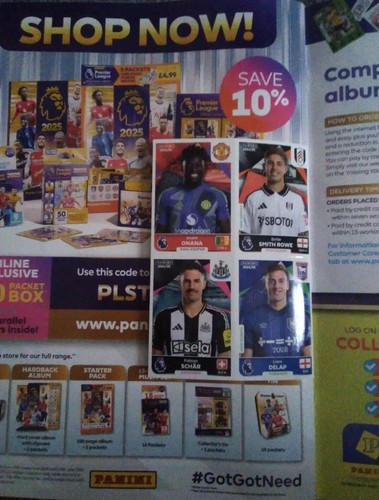 PANINI PREMIER LEAGUE 2025 STICKER ALBUM EMPTY PLUS 6 STICKERS - Picture 4 of 4