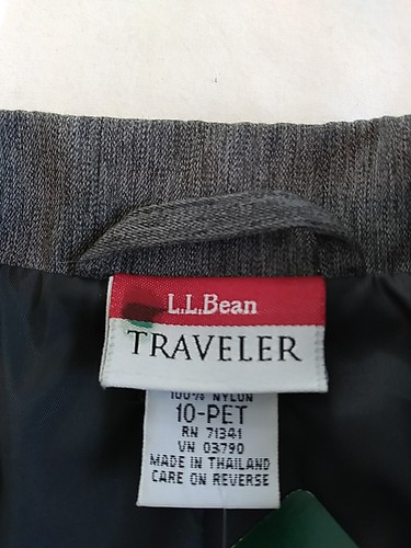 LL Bean Herringbone Blazer Jacket Women’s 10 Pet Gray 3 Button Polyester - Picture 7 of 8