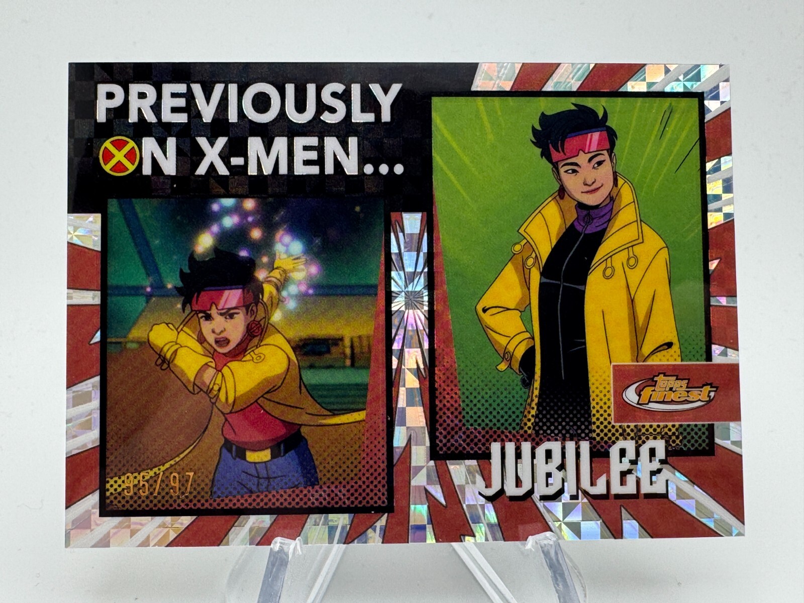 2025 Topps Finest X-Men ’97 JUBILEE Previously on X-Men X-Fractor /97 #PO4