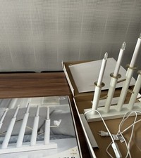 LED Weihnachtsleuchter BIRDY  CANDLESTICK 2 Mal Holz weiß Neu