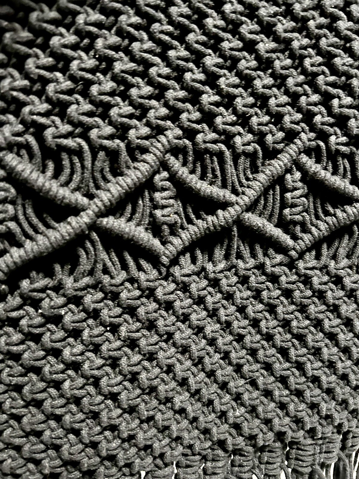 Danielle Nicole Macrame Fringe Purse Black Boho W… - image 12