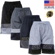 For Mens Active Basketball Shorts Mesh Quick Dry Workout Sport Pants W/2 Pockets