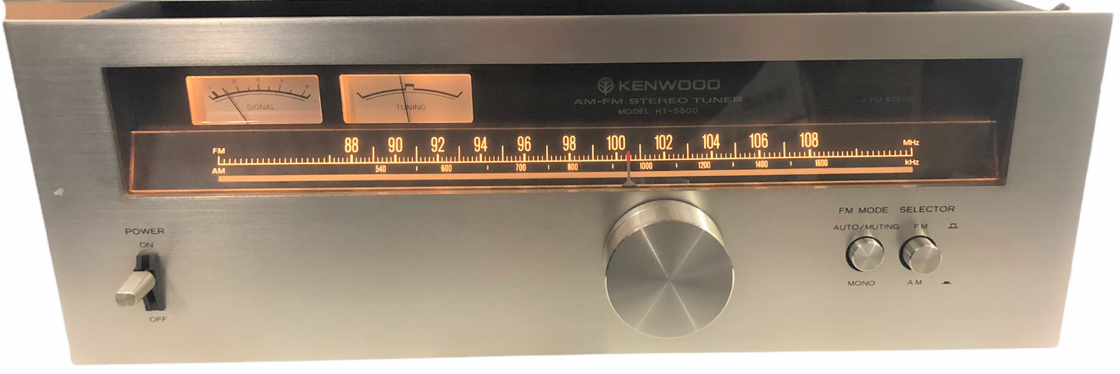 5 trend rank ☆ very popular Kenwood KT-5500 AM FM Vintage Silver Made In Faced Tuner Stereo