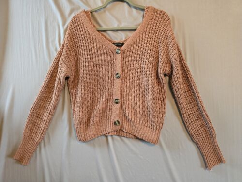 Moon & Madison Anthropologie Cardigan Sweater Tank Top Set Womens Large Mauve Pi