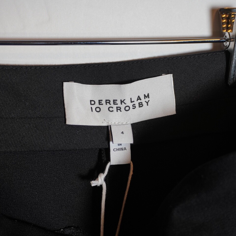 NEW Derek Lam 10 Crosby Van Zip Cuff Cropped Ponte Stretch Black  display picture 1