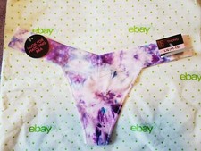 No Boundaries Women's Seamless V-Thong Panties Size 3XL Purple Tie Dye New