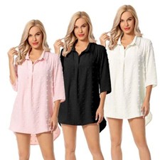 Womens Swimsuit Coverups Chiffon Bikini Swimwear Beach Cover up Dress Shirt 2025