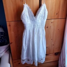NWOT Zara White Cotton Lace Trimmed Sundress Size Small