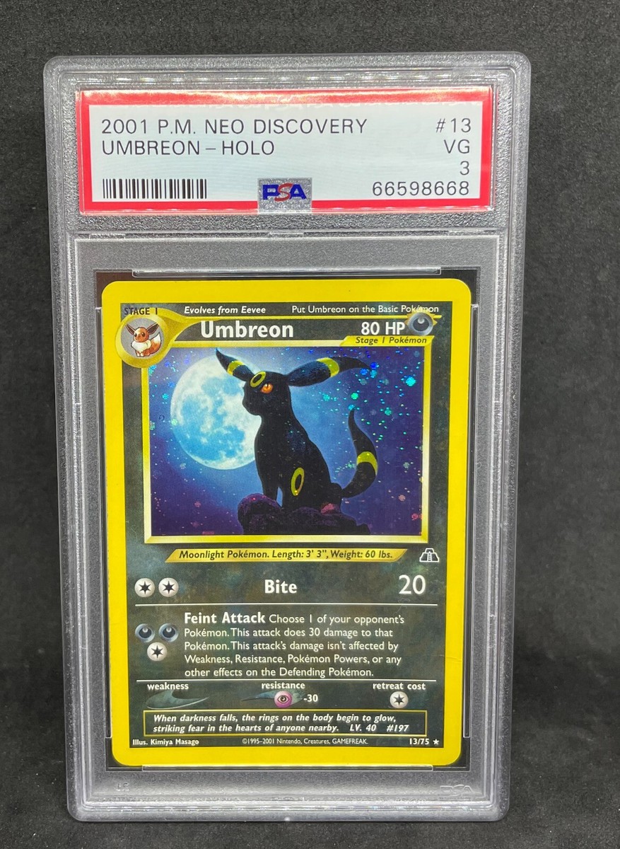 2001 Neo Discovery Umbreon 13/75 Holo Foil SWIRL WOTC Moonbreon