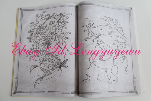 TATTOO FLASH Sketch KOI Skull Cat Eagle Snake Elephant Painting Reference Book - Imagen 12 de 12