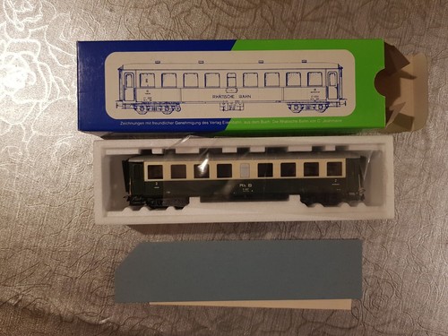 STL MODELS 2202-7 SCALA H0m 1/87 CAR. PASSEGGERI 2 CL. RhB B 2227 VERDE CREMA