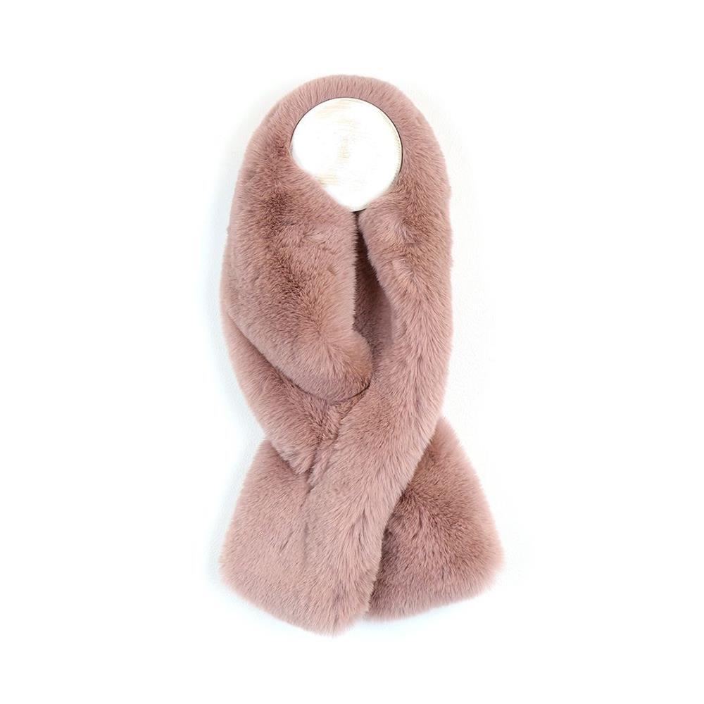 blush pink faux fur shawl