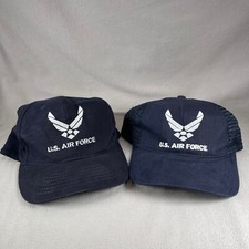 US Air Force Hat Bundle Lot Of 2 Men OS Blue Vintage USA Made Armed Forces
