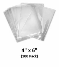 100ct 4"x6" Clear Flat Cello/Cellophane Shrink Wrap Treat Impulse Sealer Bags