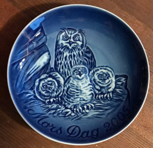 Bing And Grondahl B&G - Mother's Day Plate 2005 Horned Owl With Chicks - Boxed