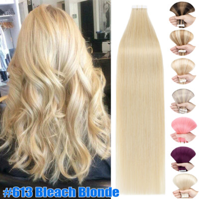 200G Thick Tape In 100% Real Remy Human Hair Extensions Skin Weft Full Head LONG