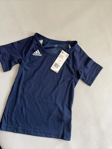 Adidas Girl’s Athletic Short Sleeve Top Blue Size Small Youth New