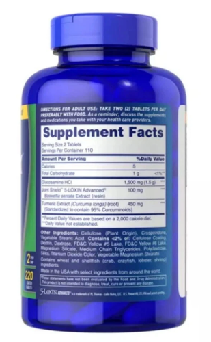 Osteo Bi-Flex Joint Health Triple Strength + Turmeric 220 Ct UK - Picture 2 of 2
