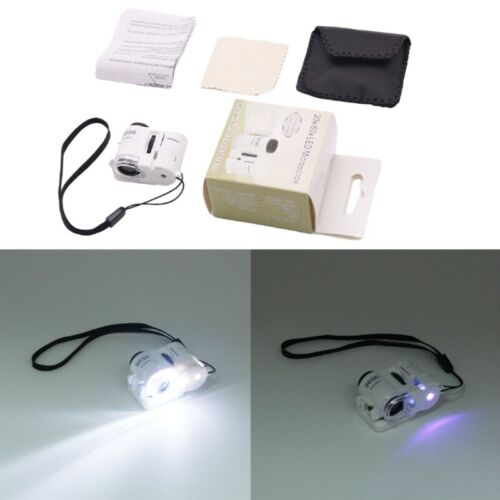 Portable LED Magnifying Glass 20X/60X Mini Microscope for Banknote Verification - Picture 2 of 8