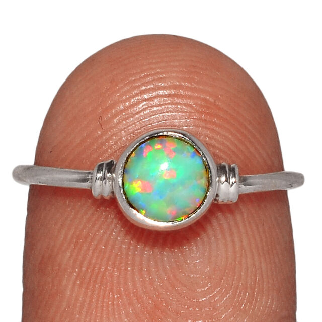Australian Fire Opal 925 Sterling Silver Rings Jewelry s. 6.5 JB12995