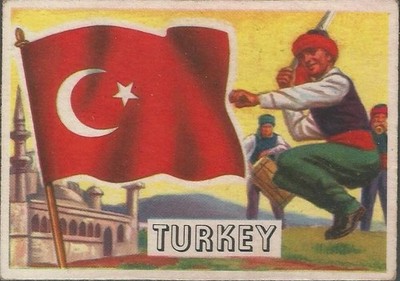 1959 A&BC Flags of the World Card #7 - Turkey - Very Good