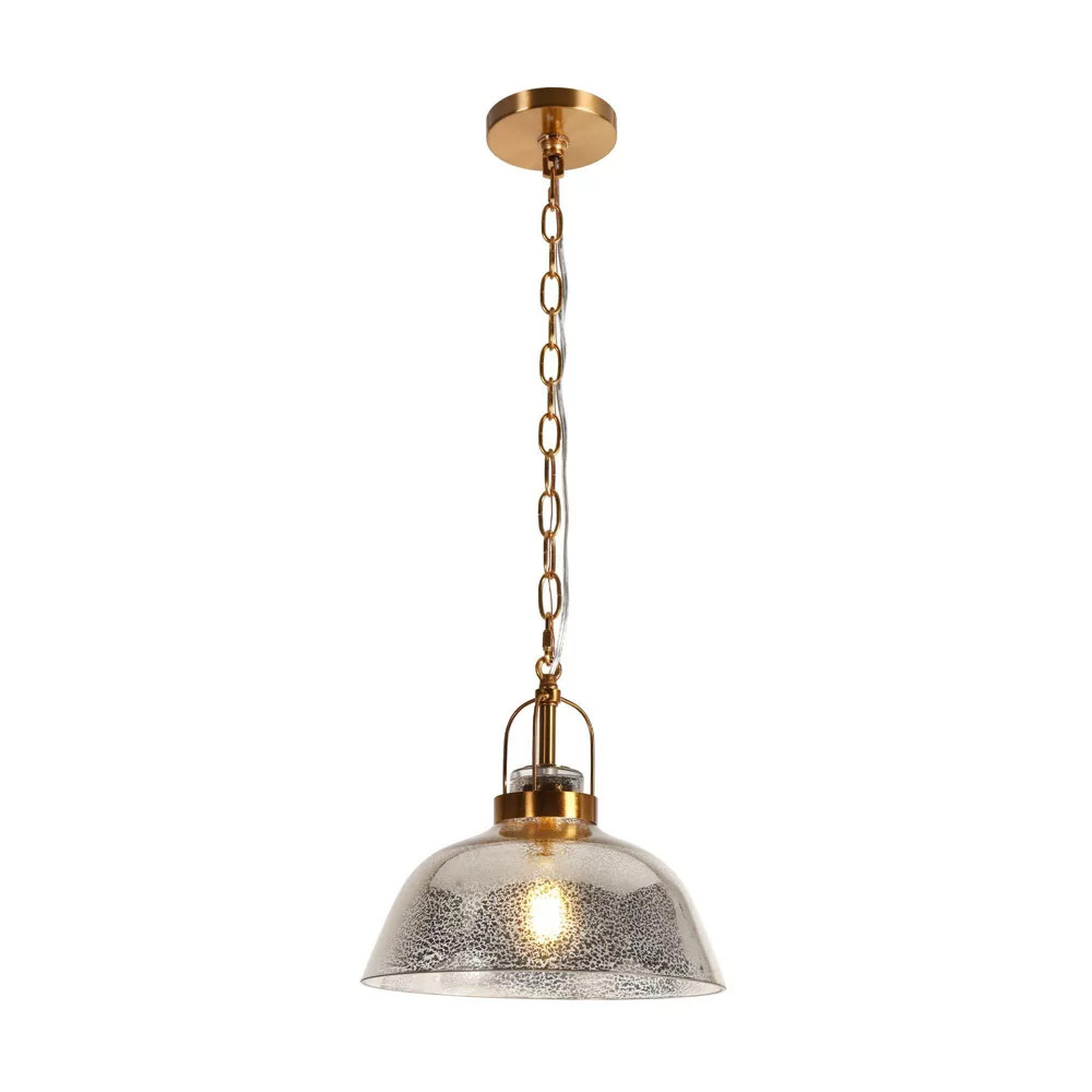 LNC Swarajism 1-Light 14 Полированный золотой Ртутный стеклянный купол LED для подвешивания в помещении