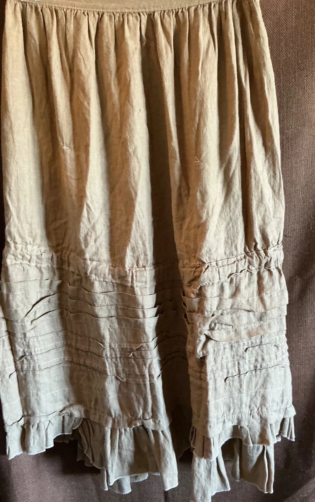 Magnolia Pearl Older Skirt in 100% Linen in a Tan, OS
