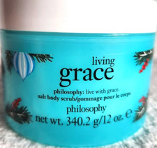 Philosophy Living Grace Salt Body Scrub 12oz   Exfoliate  Smooth Skin