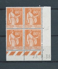 FRANCE - 1938 YT 366 COIN DATÉ - BLOC NEUF** MNH