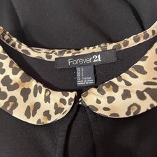 Forever 21 Leopard Print Collar Babydoll Dress Y2K