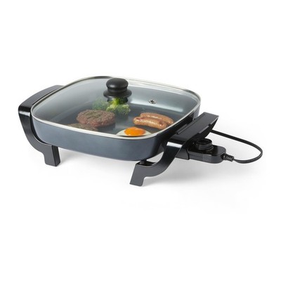Retailer Basics Electric Skillet Nonstick Ceramic Adjustable Temp 15.6x12.1x6.9