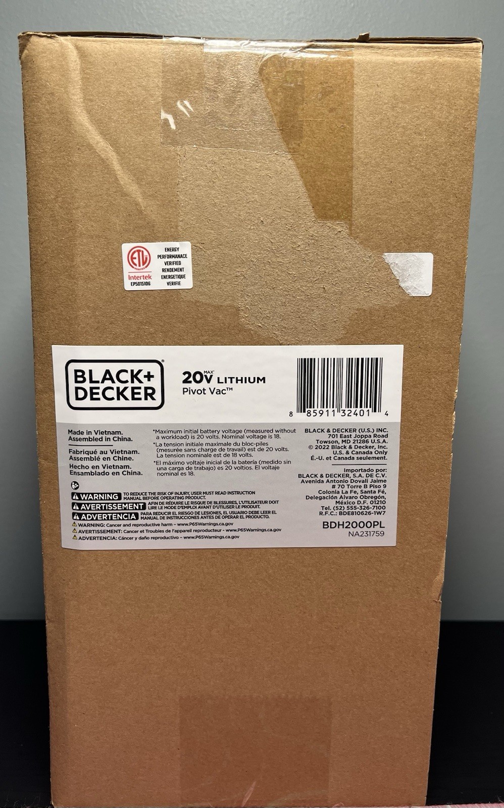 BLACK+DECKER PIVOT VAC Cordless Handheld Vacuum BDH2000PL 20V Suction