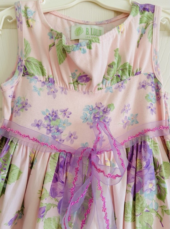 Baby Lulu Los Angeles Nordstrom NWT Pink Purple Camellia Dress Girls 4 $45.90