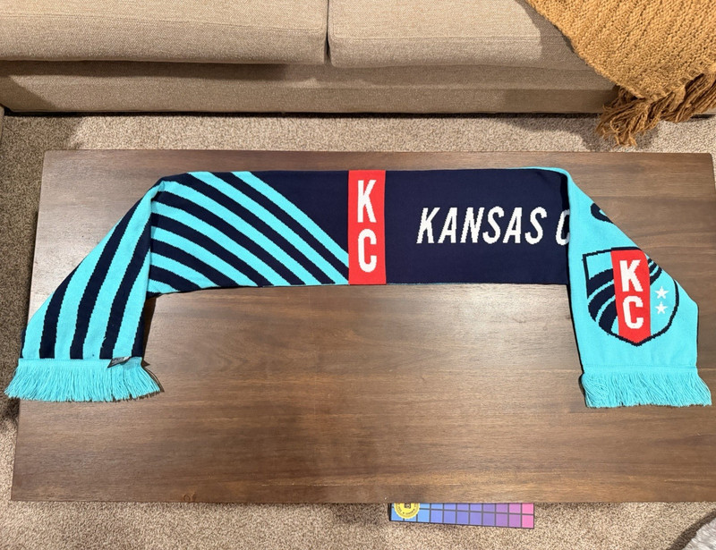 Kansas City Current KC Soccer Fan Scarf Blue Teal "Kansas City" "Current"