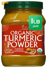 Organic Turmeric Powder - 1LB Jar - 100 Raw w/Curcumin From India - by Jiva