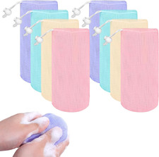 8 Pcs Mesh Soap Bags, Bar Soap Saver Bags, Bubble Foaming Nets Pocket with Draws