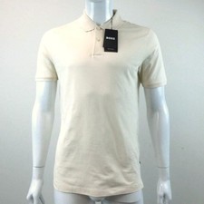 Image of Hugo Boss Polo Shirt Mens Short Sleeved Cream Size S NWT