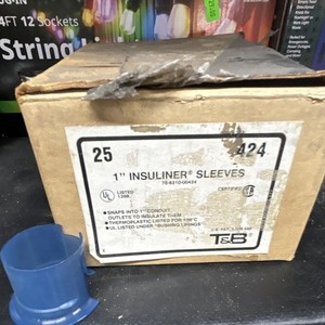 T&B 1in Insuliner Sleeves Snap-In Thermoplastic Blue 424 (25 pcs)