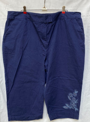 CAPRI - Basic Editions - PLUS Size 26 - Comfort waist, Navy blue, pockets cotton